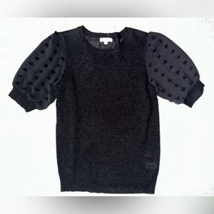 New with tags women’s short sleeve sweater top size medium - black